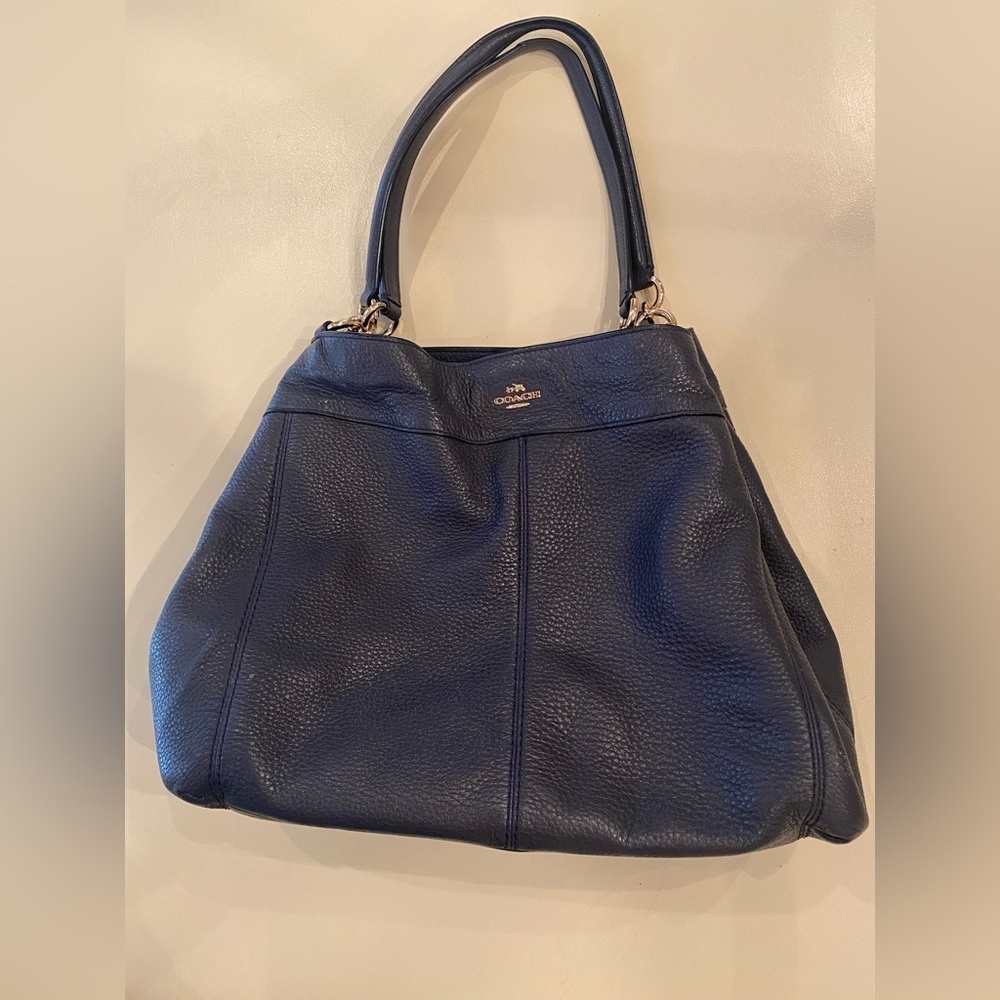 Coach Dark Blue Leather Shoulder Bag